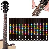 DumanAsen Gitarren Noten-Aufkleber für das Griffbrett - Kinderleicht Akkorde und Noten lernen - Ideal für Akustikgitarre, E-Gitarre, Westerngitarre und Uk