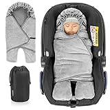 Zamboo Baby Einschlagdecke mit Füßen - Winter - gefütterte Decke für Babyschalen/Autositze (passend für Maxi-Cosi, Cybex, Römer) und Kinderwagen, mit Kapuze und Tasche - G