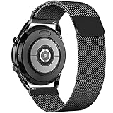 GBPOOT 22mm Armband Kompatibel mit Samsung Galaxy Watch 3 45mm/Watch 46mm/Gear S3 Classic/Frontier,Edelstahl Mesh Metall Armband für Huawei Watch GT/GT 2 46mm/Watch GT2 e/GT2 Pro(22mm Schwarz)