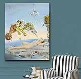 Salvador Dali Traum Verursacht Durch Flug Biene Bild Leinwand GemäLdedrucke Poster Wand Bilder Bilder FüR Wohnzimmer Schlafzimmer Wohnkultur 60x80cm Kein R