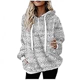 NHNKB Sweatshirt Damen Winter Warm Hoodie Oversized Weich Mädchen Teddy Fleece Kapuzen Pullover Flauschig Winterpullover Sweater Langarm Pulli Kapuzenpullover NH101101