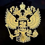 Russland Aufkleber Gross 3D in Gold Russia Putin Wappen Russischer Adler Stick