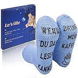 LeVille Kaffee Socken mit Lustigem Wort - Wenn Du Das Lesen Kannst, Bring Mir Ein Kaffee Lustige Socken-Witzige Geschenke LichtBlauC