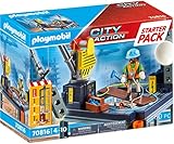 PLAYMOBIL City Action 70816 Starter Pack Baustelle mit Seilwinde, Spielzeug für Kinder ab 4 J