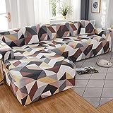 JINGQIAO Elastischer Sofabezug für Wohnzimmer, verstellbare geometrische Sofas, Chaiselongue-Bezüge für Lounge-Couch, Ecksofa-Schonbezug