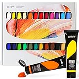 ARTIFY Acrylfarbe, Set mit 24 Farben (38 ml) mit Aufbewahrungsbox, reichhaltige Pigmente, nicht verblassende, ungiftige Farben für Künstler, Hobbymaler und Kinder, Kunstbedarf für Leinw