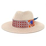 SGJFZD Klassischer lässiger Sommerhut für Damen, Strohhut mit modischem Design, Schlapphut, schlichter Weizenstrohhut für Herren, eleganter Strohhut (Farbe: Hellrosa, Größe: 56-58 cm)