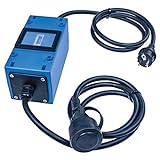 as - Schwabe MIXO Stromzähler 230V MID-konformer Stromzähler, 2x1,5m H07RN-F 3G2,5, Schutzkontaktstecker & Schutzkontaktkupplung, Made in Germany, IP54, blau, 61747