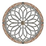 DAMX wanddekorationen Blumen Wanddekorationen Hölzern Runde Muster Wanddekoration, Wandkunst Anhänger mit komplizierte Musterung, Metall Boho Haus Dekoration Ornament (C)