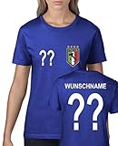 Comedy Shirts - WM 2014 - Italien - Wunsch - Damen T-Shirt - Royalblau Gr. S