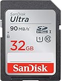 SanDisk Ultra 32 GB SDHC-Speicherkarte mit bis zu 90 MB / s, Klasse 10 UHS-I