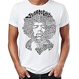 Fashion Men's T-Shirt Jimmy Hendrix Lyrics Silhouette Funny T-Shirt Men's Short Sleeve S