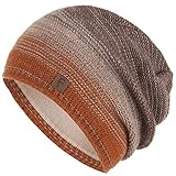Faera Wintermütze Mehrfarbig warm gefüttert Fleece-Futter Winter Mütze Strick-Mütze Beanie-Mütze Damen One-Size 09, Farbe:B