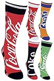 Coca-Cola - 5-er Pack Unisex Damen und Herren Schicke Lustig Gestreift Muster Bunt Neuheit Baumwolle Socken (CL295)