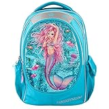 Depesche 10982 TOPModel Fantasy - Schulrucksack im Mermaid Design, türkiser Schul-Ranzen, ca. 44 x 34 x 24 cm, 19,6 Liter / 980 g, viele Fächer, Rücken belüftet und gepolstert, Träger verstellb