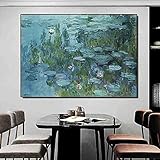 RLJHG leinwand Bilder Gemälde Berühmte Bild Monet Seerose Bild Poster und Kunstdrucke Leinwand Bild Wand Bilder Bild für Wohnzimmer Wohnkultur Gemälde60x90cm x1 R