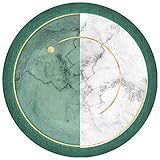 LQPHY Smaragdgrün Weiß Grau Gold Einfacher Stil Runder Teppich Teppiche für Wohnzimmer Eingangsbereich Fußmatten Piano Pad, Großflächige Teppiche Durchmesser 80 100 120 140 160 180 200 2