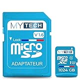 Micro SD 1024 GB (1 TB) – V1.6 – Speicherkarte – Kapazität + SD-Adap