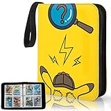 Yinke Sammelalbum Tasche für Pokemon GX EX - Kartenordner für Bis Zu 400+ Cards, Reisetasche Schutzhülle Aufbewahrungstasche Box Hülle (Yellow-PKQ FDJ)