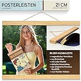 charlique® Magnet Bilderleiste aus Holz 21 cm | A4 | A5 – Klemmschiene für einfachen Bilder Wechsel – die Premium Posterleiste aus Eiche in Tischler Q