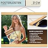 charlique® Magnet Bilderleiste aus Holz 21 cm | A4 | A5 – Klemmschiene für einfachen Bilder Wechsel – die Premium Posterleiste aus Eiche in Tischler Q