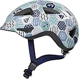 ABUS Kinderhelm Anuky 2.0 - Bunter Fahrradhelm für Kleinkinder und Kinder - mit Licht und Kinnpolster - für Mädchen und Jungen - Blau mit maritimen Mustern, Größe M