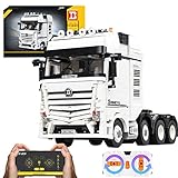 Seasy Technik Ferngesteuert LKW mit Anhänger, 2.4g/App Technic Ferngesteuert LKW Bausteine Bauset, 4478 Klemmbausteine Kompatibel mit Lego T