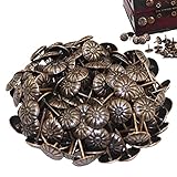Polsternägel Polsterung Tack Nagel Teppichnägel Ziernägel Möbel Nagel Chrysantheme Muster Antik Optik für Holz Polstermöbel Dekor Türnagel Möbel Dekorative Packung 11 x 16mm Rote Bronze 500 Stück