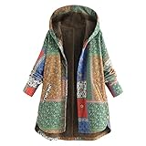 CHUNT Winterjacke Damen Langer Mantel Reißverschluss Kapuze Manteljacke Wintermantal Winterparka Damenmantel Plüschjacke Fleecemantel Jack