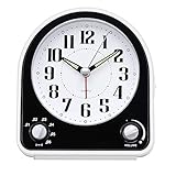 Eachui Analog Wecker mit 7 Alarmtöne, Nachtlicht, Snooze, Kein Ticken, Geräuschlos mit Einstellbare Lautstärke, Batteriebetrieb