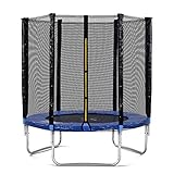 Outdoor-Trampolin mit Sicherheitszaun und Gepolsterte Stangen, 6 FT Gartentrampolin, tragend 80 kg, hat den GS- und TÜV-Test b