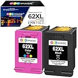 GPC Image 62XL Ersatz-Druckerpatrone Kompatibel für HP 62 Multipack Schwarz und Farbe für Envy 5548 5540 5640 5646 7640, für OfficeJet 5740 5742 5744 200 250 (Black Color, 2er-Pack)