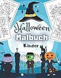 Halloween Malbuch Kinder: +50 Gruselige Halloween-Motive Zum Ausmalen : Hexen, Vampire, Monstern, Kürbisen, Gespenstern | Kinderbuch für Mädchen und Jung
