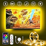 LED TV Hintergrundbeleuchtung für 50 55 Zoll Fernseher,Hamlite 3.5m Bluetooth LED Strip,Farbwechsel Sync mit Musik,USB RGB LED Streifen mit Fernbedienung und App Steuerung, für TV/PC M