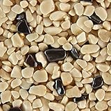 Terralith Edelsteinteppich Mix Hämatit / Beige Komplett-Set für 1qm - Körnung: 2-4mm mit Epoxidharz Bindemittel - für Innen mit Halbedelsteinen in Schw