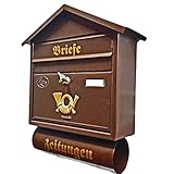 Pachurka & Dąże Großer Briefkasten/Postkasten XXL Farbe: Kupfer mit Zeitungsrolle + Montagematerial Zeitungsfach Spitzdach Zeitung