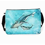 ilka parey wandtattoo-welt Schultertasche Schultasche Tasche Umhängetasche Wal mit Junges Jungtier Geschenk tsu88