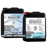 4,5 KG Epoxidharz EpoxyPlast 3D B50 DEEP POUR 5 CM (50 MM) Gießhöhe für Rivertische I Ultra Diamantklar I Maximaler UV Schutz I Gießharz I Glasklar I Resin I Epoxi I EP I T