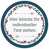 24 INDIVIDUELLE runde Etiketten SELBER GESTALTEN: Schlichtes Motiv - Personalisierte Aufkleber für Hochzeit, Taufe, Konfirmation, Kommunion, Produk
