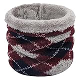 Jilibaba Winter-Halswärmer, dick, gestrickt, winddicht, Thermo-Halstuch, Skifahren, Outdoor-Sport, Kreis, Schlauchschal, Geschenk für Herren und D