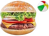 Aufblasbare Luftmatratze XL Matratze Badematratze Schwimmmatratze Hamburger Badeinsel Luftmatratzen Motiv für Wasserspielzeug, Strand, Kinder, Sonnen, Pool , Erwachsene Meer Dek