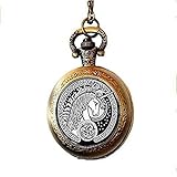 Taschenuhr mit Einhorn-Motiv, Einhorn-Kunst-Taschenuhr-Halskette, Anhänger, Einhorn-Kunst-Taschenuhr-Halskette, Glasfliesen-Schmuck, Glas-Einhorn-Kunst-Taschenuhr-Halskette, Einhorn-Art-Top