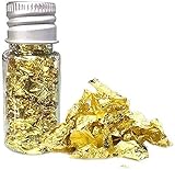 Surakey Essbare Gold Foil Blattgoldflocken, Essbare Blattgold Flocken 24 Karat Glitzerflocke Lebensmittel Dekorfolie Papier Küche Mousse Kuchen Backen Gebäck Kunsthandwerk D