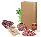 Almgourmet, Geschenkset 'Tiroler Probierbox' - Zusammenstellung aus 4 Tiroler Produkten - mit Speck, Käse und W