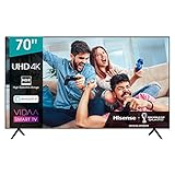 Hisense 70AE7000F 178 cm (70 Zoll) Fernseher (4K Ultra HD, HDR, Triple Tuner DVB-C/ S/ S2/ T/ T2, Smart-TV, Frameless, Bluetooth, Alexa, verstellbare Standfüße)