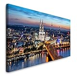 Paul Sinus Art GmbH Köln Skyline 120x 50cm Panorama Leinwand Bild XXL Format Wandbilder Wohnzimmer Wohnung Deko Kunstdruck