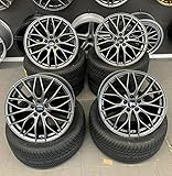 4 x 18 Zoll MM-CONCEPTS MM01 Alu Felgen 8x18 5x112 ET45 grau Glanz glänzend kompatibel für 1er F1H F40 2er F2AT F45 225xe Active Tourer Hybrid F46 Gran X1 F1X F48 X2 F2X F39 SUV NEU mit G