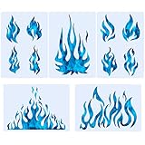 5 Blatt Flamme Schablone Airbrush Flamme Schablone Feuer wiederverwendbar Vorlagen Flamme Malerei Dekor Vorlage für Kunst Fenster Wand Handwerk Malerei Dekorationen (30 x 20 cm)