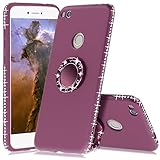 Huawei P8 Lite 2017 Hüllen Silikon,Huawei P8 Lite 2017 Handy Hülle Glitzer Lila,Slynmax Luxus Ring Weiche Soft Case Handyhülle Weiche TPU Handytasche Tasche TPU Bumper für Huawei P8 Lite 2017