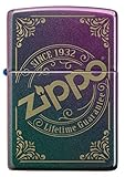 ZIPPO – Sturmfeuerzeug, Zippo Logo, Laser Engraved, Iridescent, nachfüllbar, in hochwertiger Geschenkbox